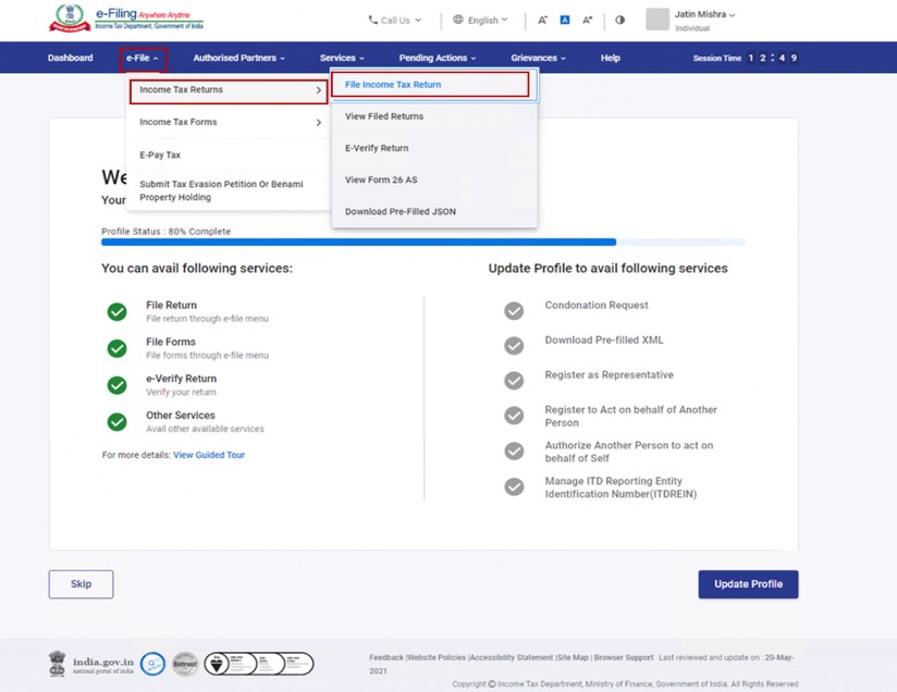 incometaxindiaefiling E-filing ITR